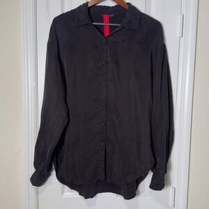 Left On Friday Seaside Shirt | Jet Black | Cupro Button-Down | Size Medium